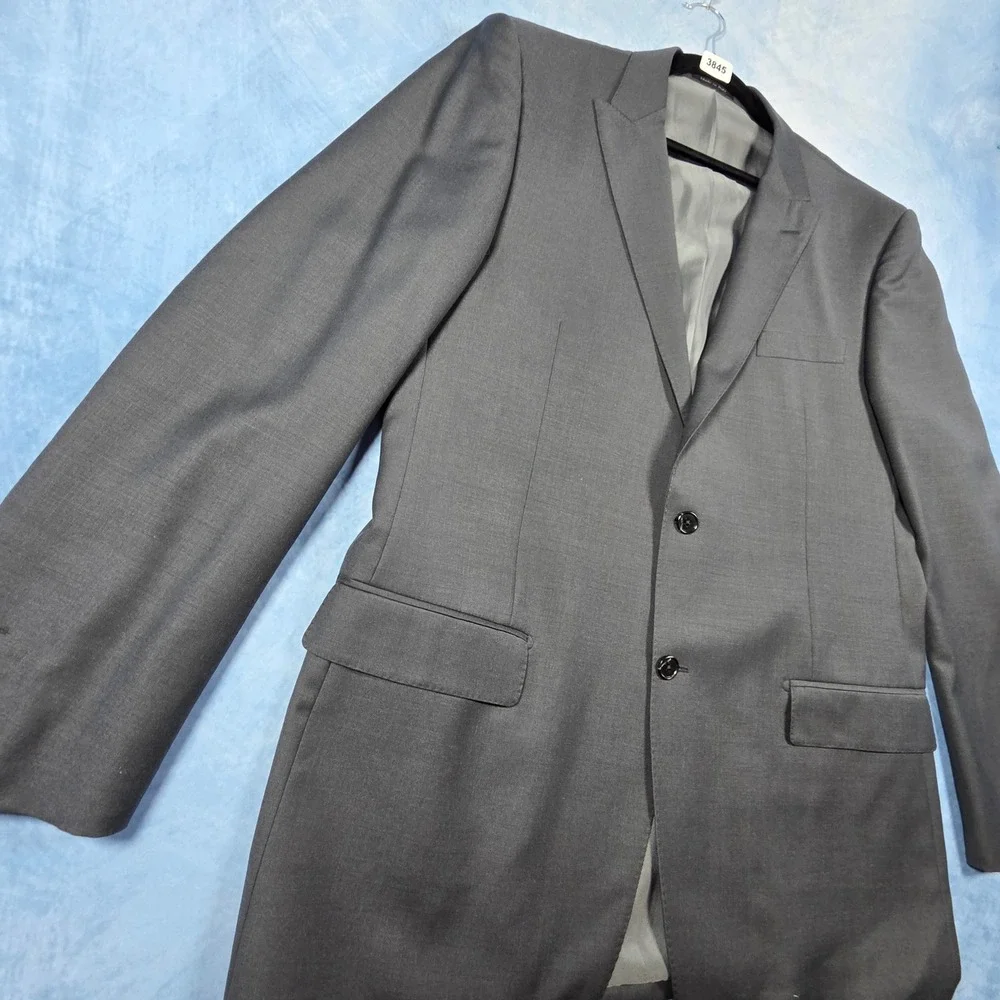Gariani Dallas Tufo Suit Sport Coat Mens 44L Gray Super 150s Wool Made in Italy